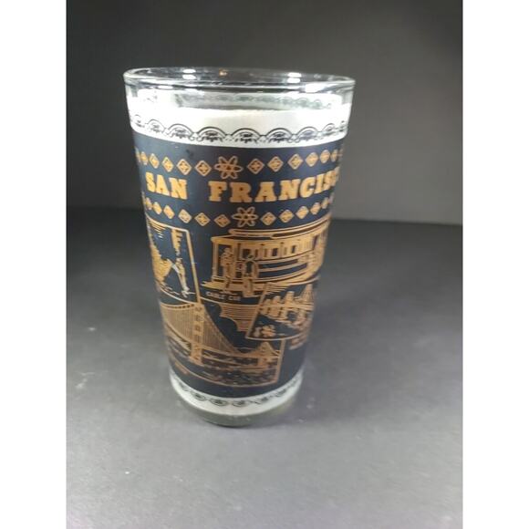 Vintage State Of California San Francisco Frosted Drinking Glass Hazel Atlas... - Picture 3 of 11
